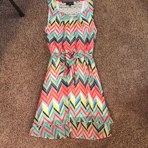 Rainbow chevron dress